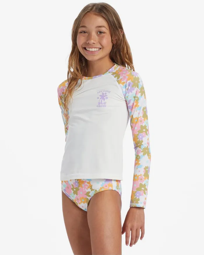 Billabong Girls039 Swim Girls Kissed By The Sun Long Sleeve Rashguard Multi 8211 Women