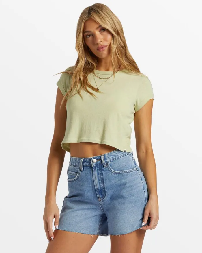 Billabong Graphic Tees and Tanks Daily TShirt Light Avocado 8211 Women