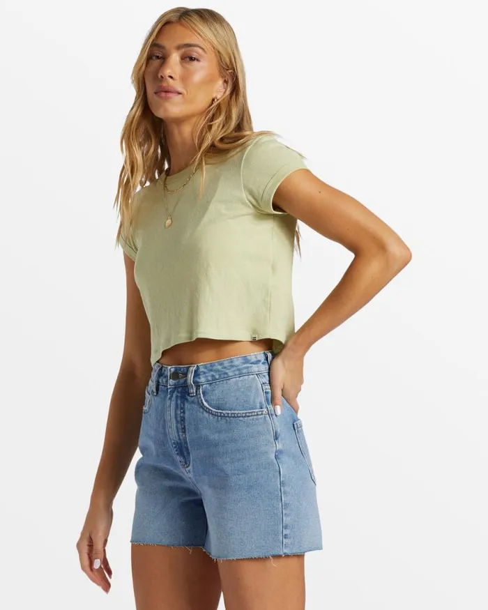 Billabong Graphic Tees and Tanks Daily TShirt Light Avocado 8211 Women