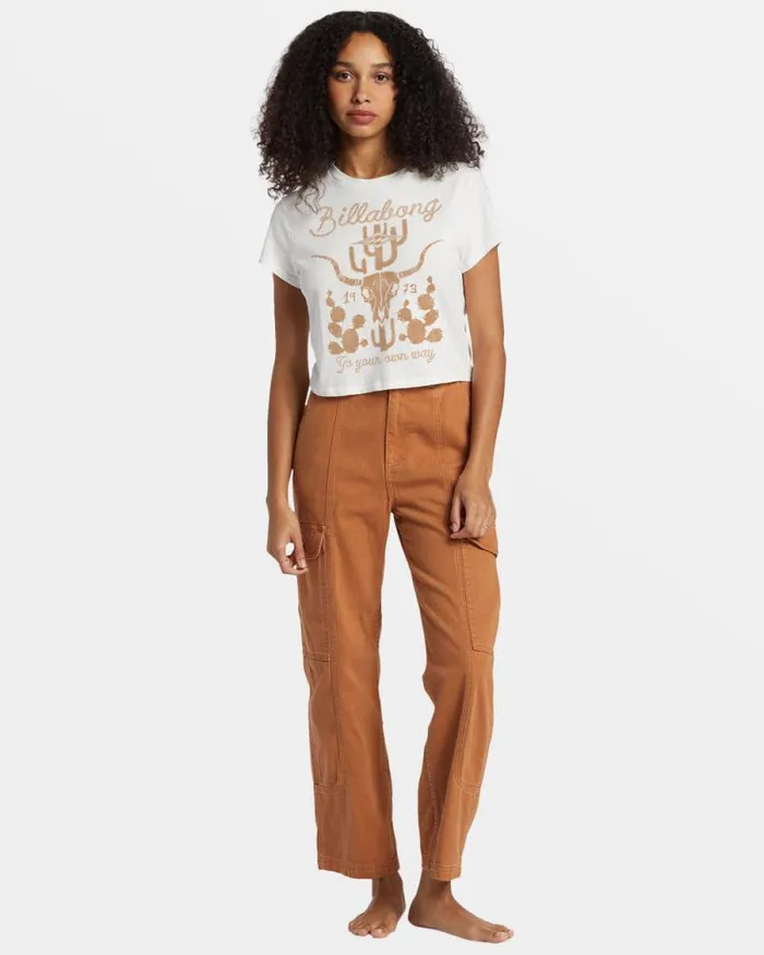 Billabong Graphic Tees and Tanks Go Your Own Way TShirt Salt Crystal 8211 Women Billabong Graphic Tees and Tanks Go Your Own Way TShirt Salt Crystal 8211 Women