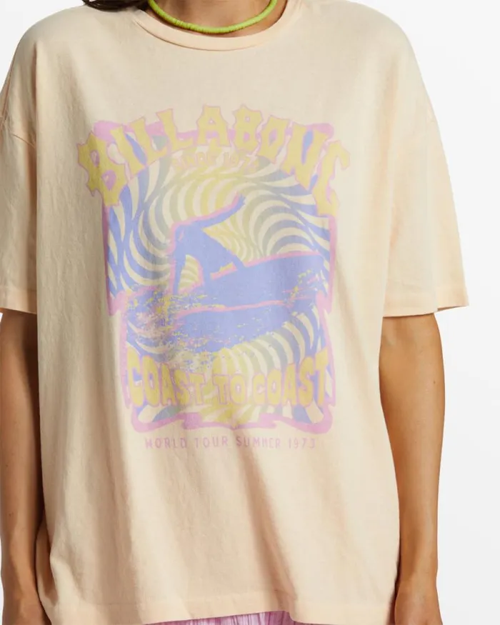 Billabong Graphic Tees and Tanks Since 73 Oversized TShirt Peach Whip 8211 Women