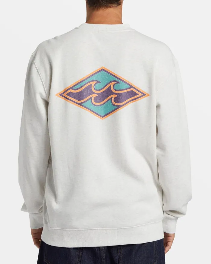 Billabong Hoodies and Fleece Short Sands Crewneck Sweatshirt Light Grey Heather 8211 Men