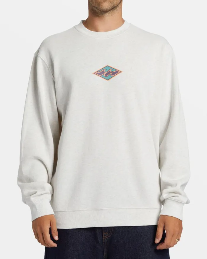 Billabong Hoodies and Fleece Short Sands Crewneck Sweatshirt Light Grey Heather 8211 Men