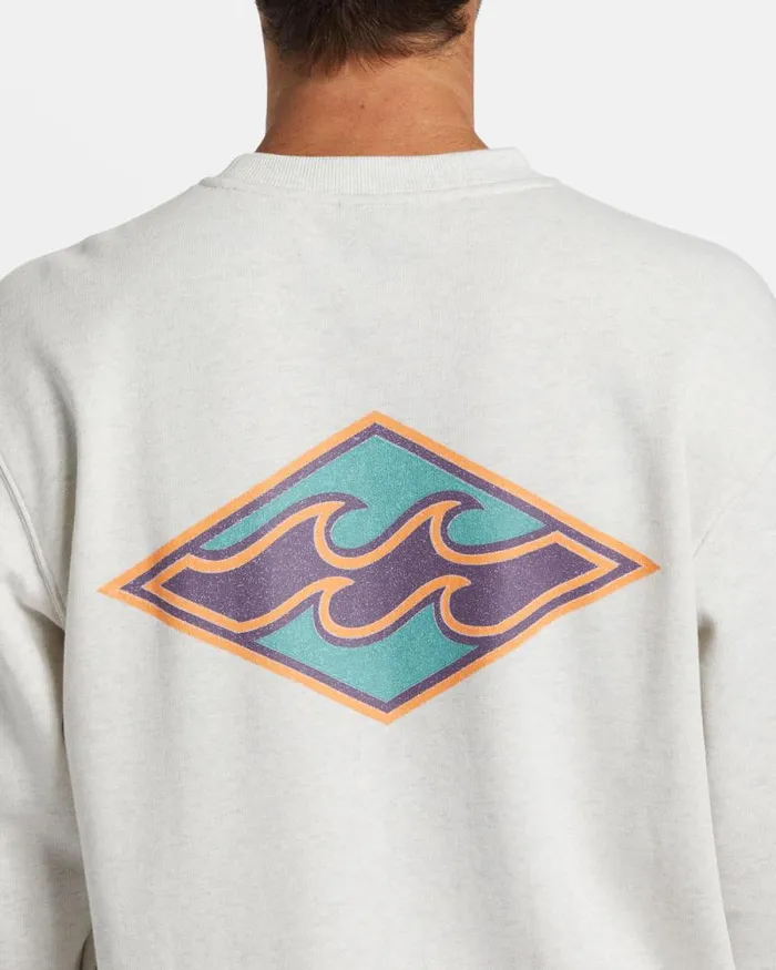 Billabong Hoodies and Fleece Short Sands Crewneck Sweatshirt Light Grey Heather 8211 Men