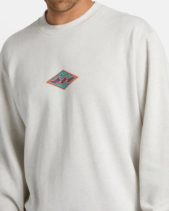 Billabong Hoodies and Fleece Short Sands Crewneck Sweatshirt Light Grey Heather 8211 Men