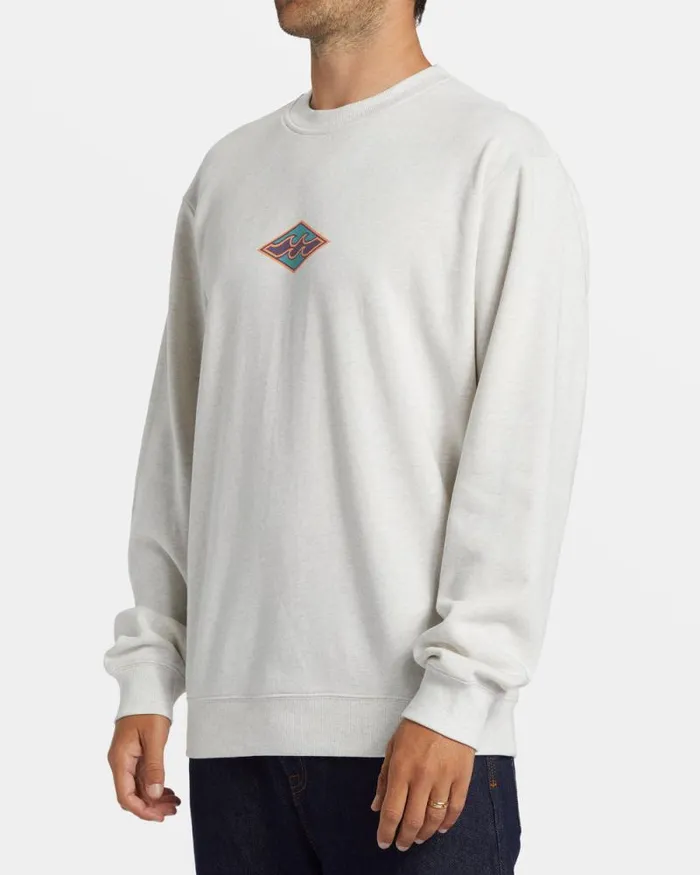 Billabong Hoodies and Fleece Short Sands Crewneck Sweatshirt Light Grey Heather 8211 Men