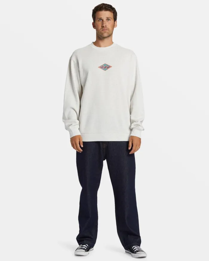 Billabong Hoodies and Fleece Short Sands Crewneck Sweatshirt Light Grey Heather 8211 Men