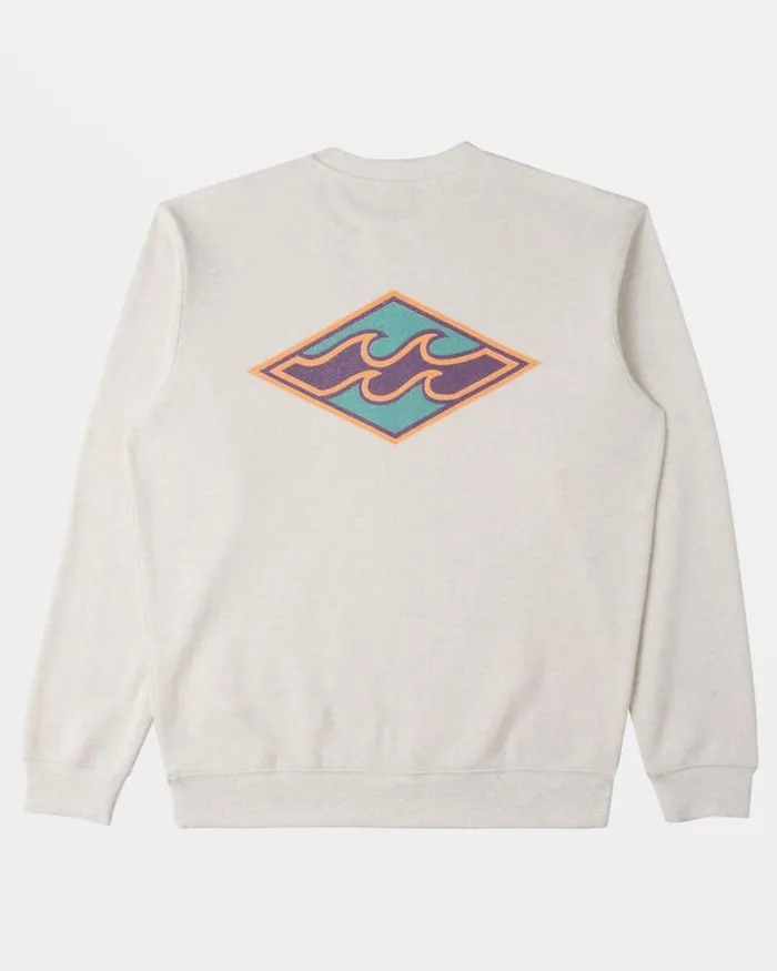 Billabong Hoodies and Fleece Short Sands Crewneck Sweatshirt Light Grey Heather 8211 Men