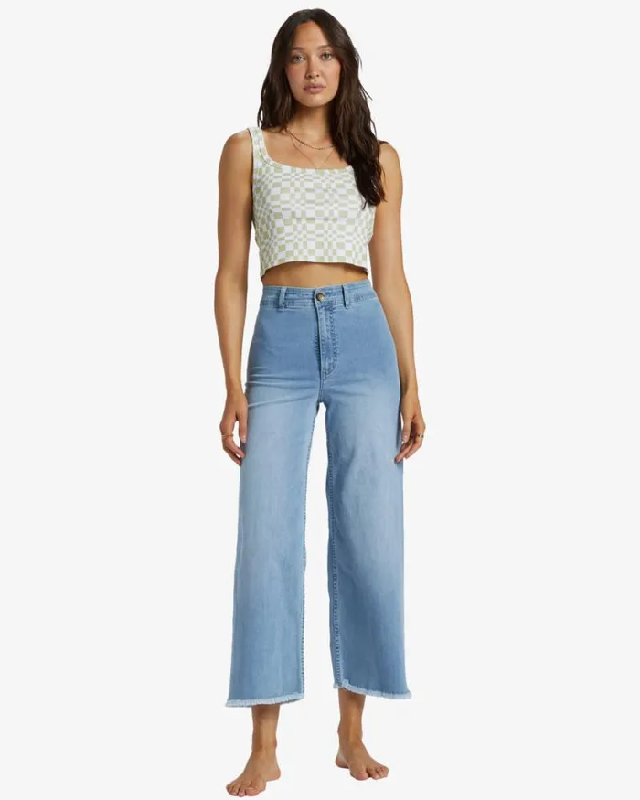 Billabong Jeans and Pants Free Fall Indigo WideLeg Jeans Surf Spray 8211 Women