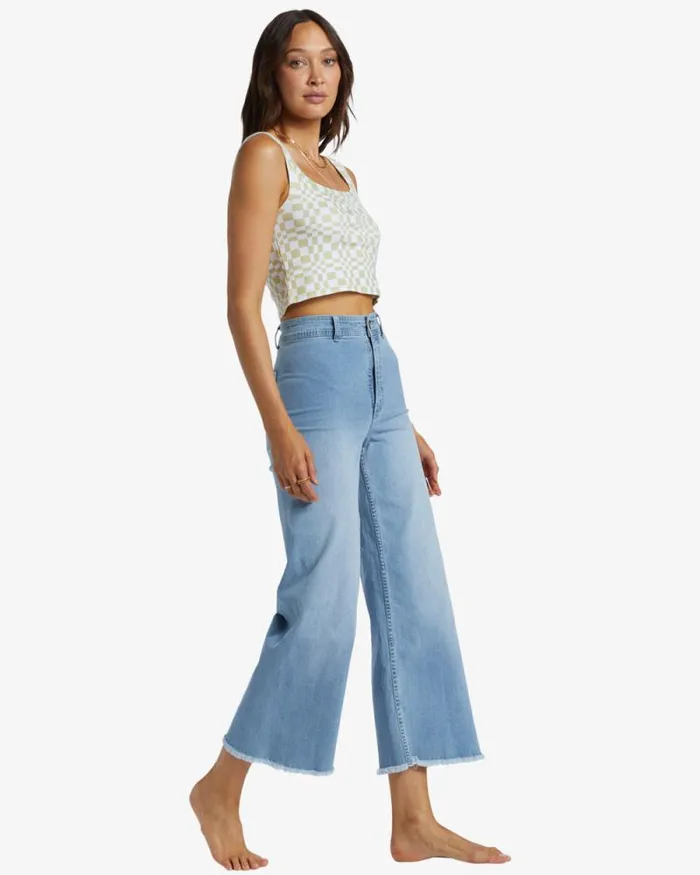 Billabong Jeans and Pants Free Fall Indigo WideLeg Jeans Surf Spray 8211 Women