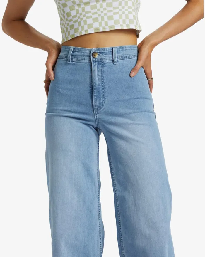 Billabong Jeans and Pants Free Fall Indigo WideLeg Jeans Surf Spray 8211 Women