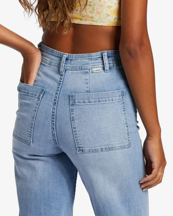 Billabong Jeans and Pants Free Fall Indigo WideLeg Jeans Surf Spray 8211 Women