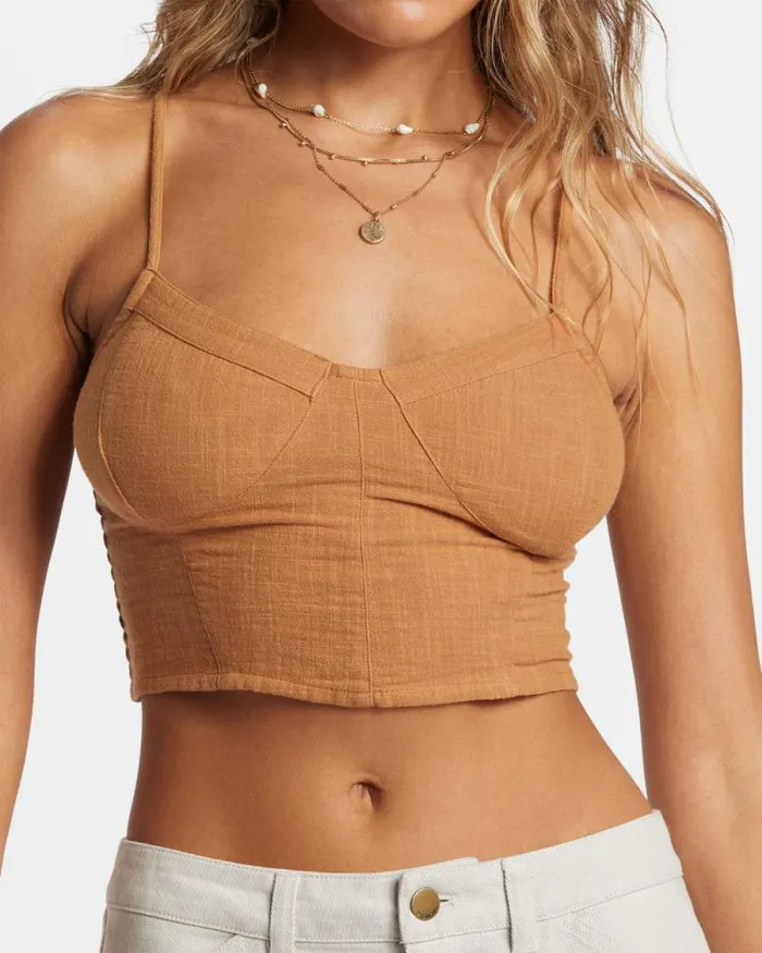Billabong Matching Sets By The Sea Crop Top Sandalwood 8211 Women Billabong Matching Sets By The Sea Crop Top Sandalwood 8211 Women