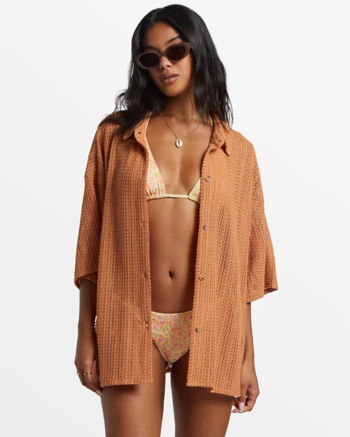 Billabong Matching Sets Largo Overshirt Cover Up Toffee 8211 Women Billabong Matching Sets Largo Overshirt Cover Up Toffee 8211 Women