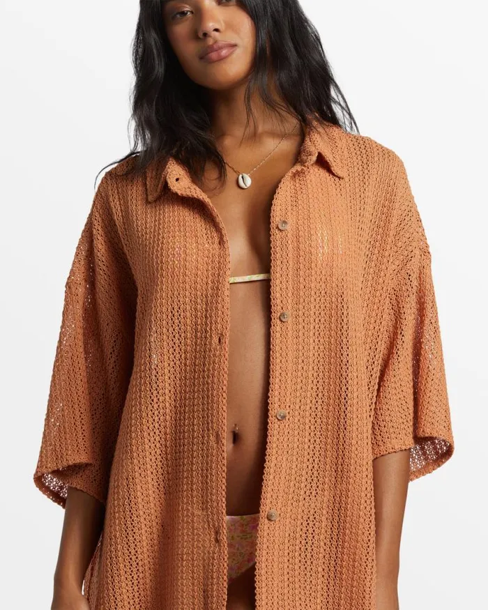 Billabong Matching Sets Largo Overshirt Cover Up Toffee 8211 Women Billabong Matching Sets Largo Overshirt Cover Up Toffee 8211 Women