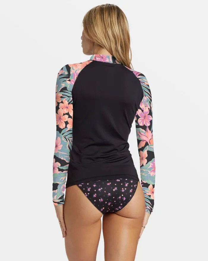 Billabong Rashguards and Bodysuits Core Long Sleeve ZipUp Rashguard Black 8211 Women Billabong Rashguards and Bodysuits Core Long Sleeve ZipUp Rashguard Black 8211 Women
