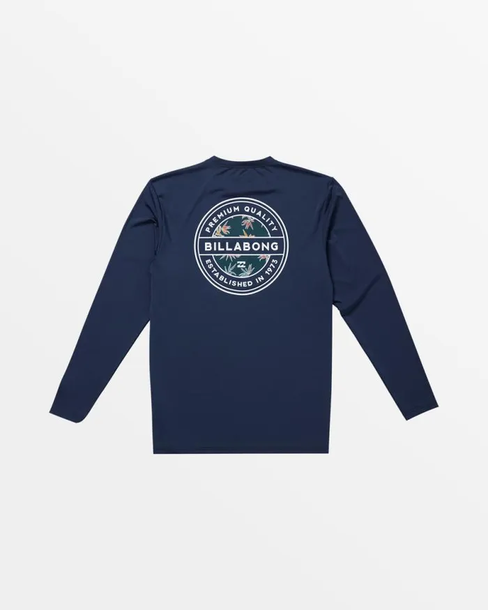 Billabong Rashguards and Surf Tees Classic Rotor UPF 50 Long Sleeve Surf Tee Navy 8211 Men
