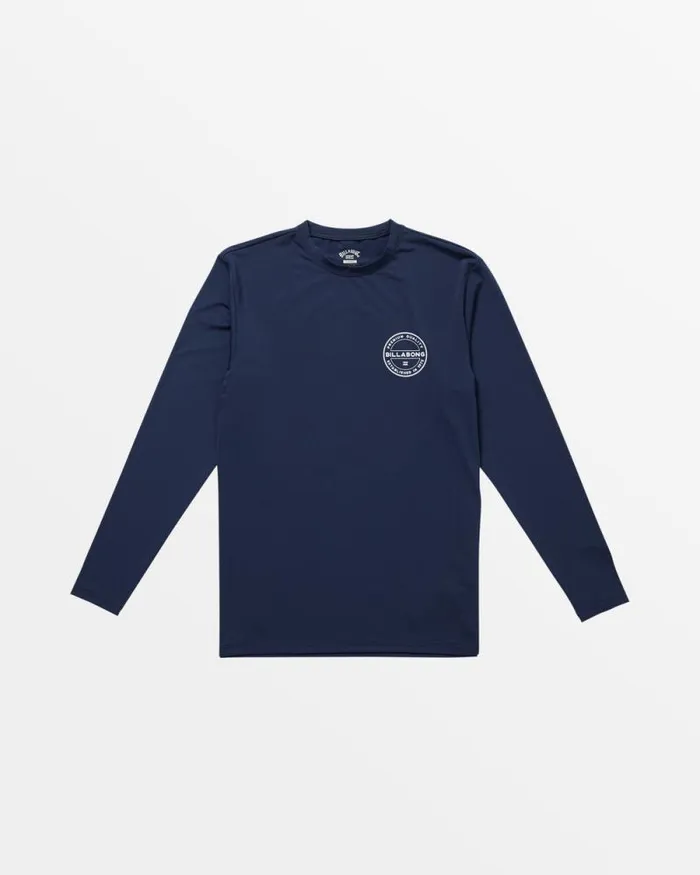 Billabong Rashguards and Surf Tees Classic Rotor UPF 50 Long Sleeve Surf Tee Navy 8211 Men