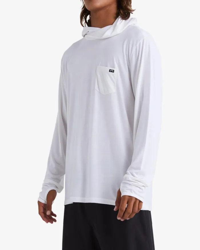 Billabong Rashguards and Surf Tees Eclipse Hooded Long Sleeve Surf TShirt White 8211 Men Billabong Rashguards and Surf Tees Eclipse Hooded Long Sleeve Surf TShirt White 8211 Men