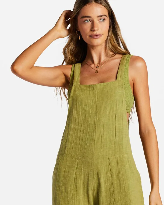 Billabong Rompers and Jumpsuits Pacific Time Strappy Jumpsuit Green Eyes 8211 Women Billabong Rompers and Jumpsuits Pacific Time Strappy Jumpsuit Green Eyes 8211 Women