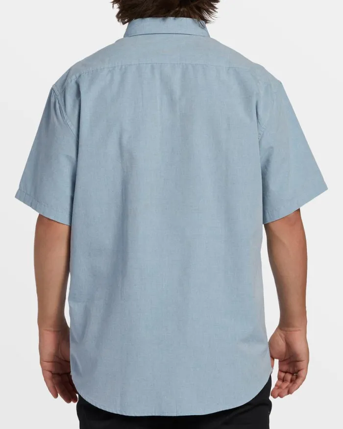Billabong Shirts All Day Short Sleeve Shirt Powder Blue 8211 Men