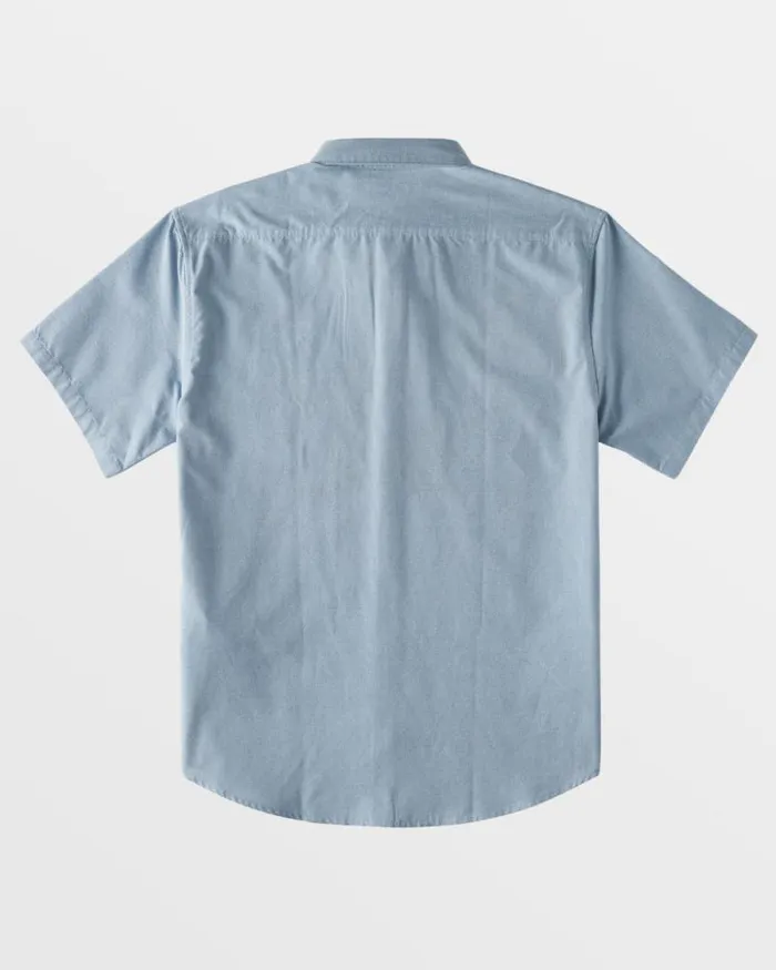 Billabong Shirts All Day Short Sleeve Shirt Powder Blue 8211 Men