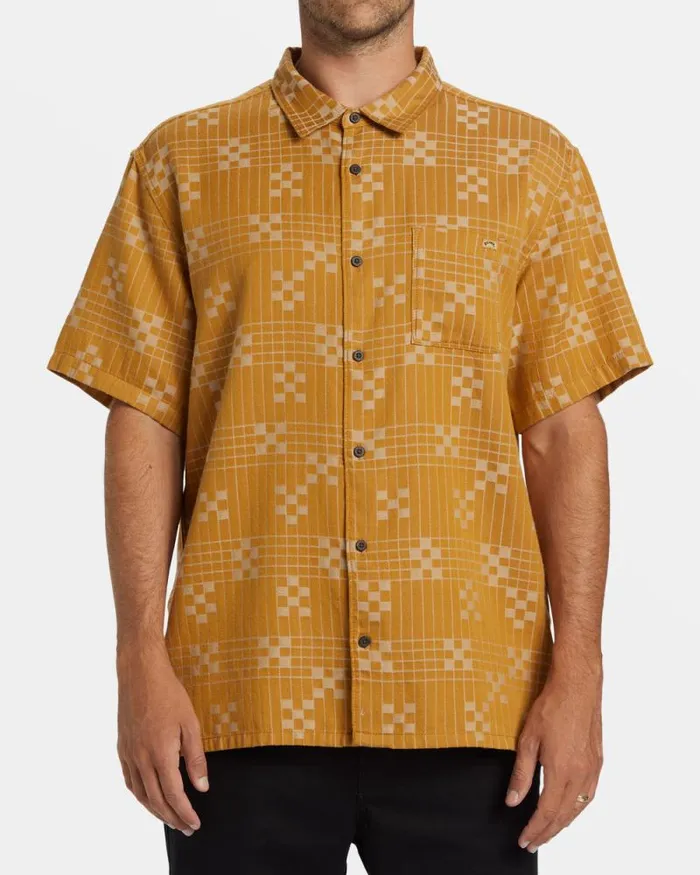 Billabong Shirts Sundays Jacquard Short Sleeve Shirt Dijon 8211 Men