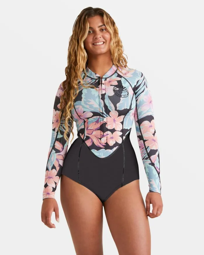 Billabong Springsuits 22mm Salty Dayz Natural Upcycler Front Zip Long Sleeve Springsuit Nights In Paradise 8211 Women