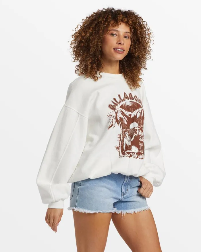 Billabong Sweatshirts and Fleece Aloha Kendal Crew Neck Sweatshirt Salt Crystal 8211 Women