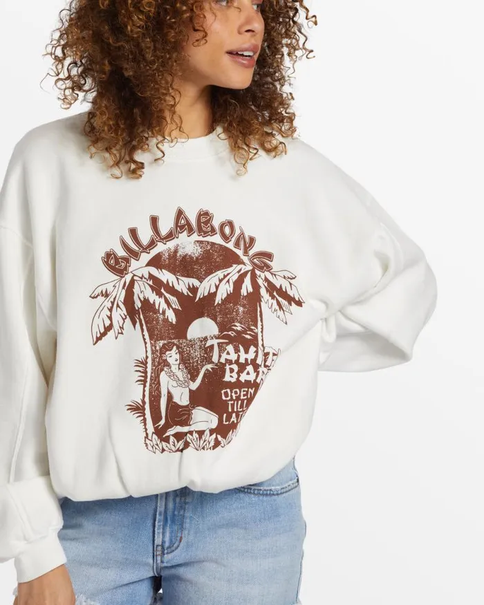 Billabong Sweatshirts and Fleece Aloha Kendal Crew Neck Sweatshirt Salt Crystal 8211 Women