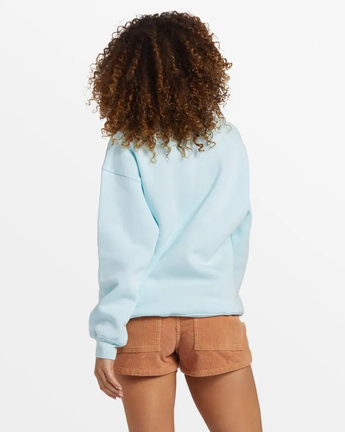Billabong Sweatshirts and Fleece Island Life Crew Neck Sweatshirt Blue Glow 8211 Women Billabong Sweatshirts and Fleece Island Life Crew Neck Sweatshirt Blue Glow 8211 Women