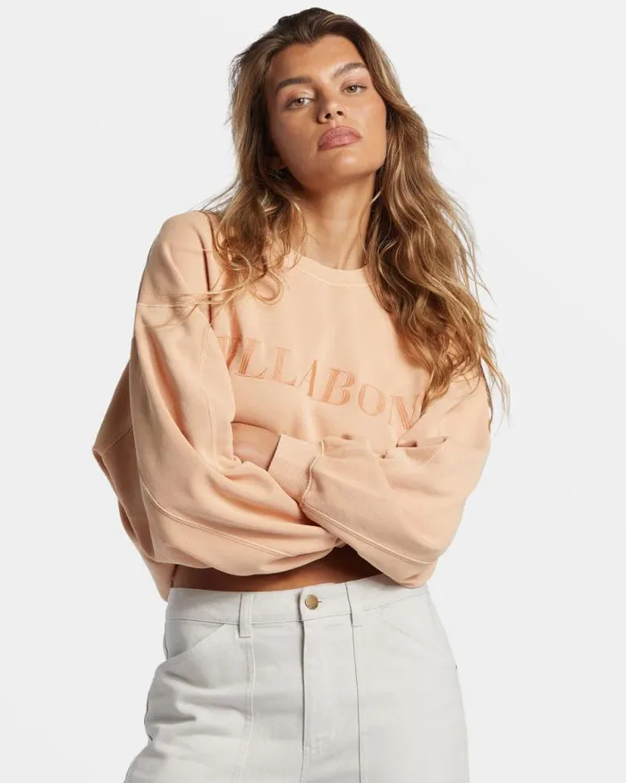 Billabong Sweatshirts and Fleece Palmin Kendal Crewneck Sweatshirt Baked Clay 8211 Women