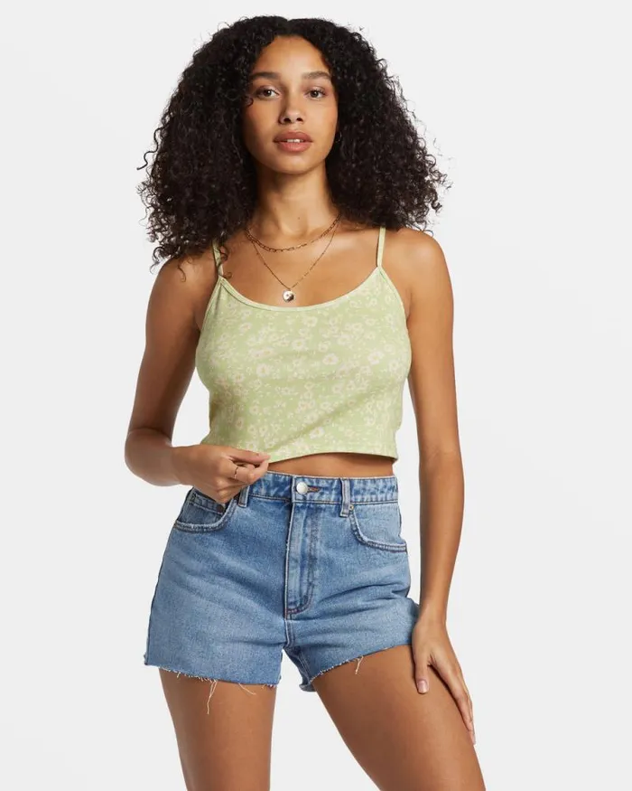 Billabong Tops Aloe Cropped Tank Top Willow 8211 Women
