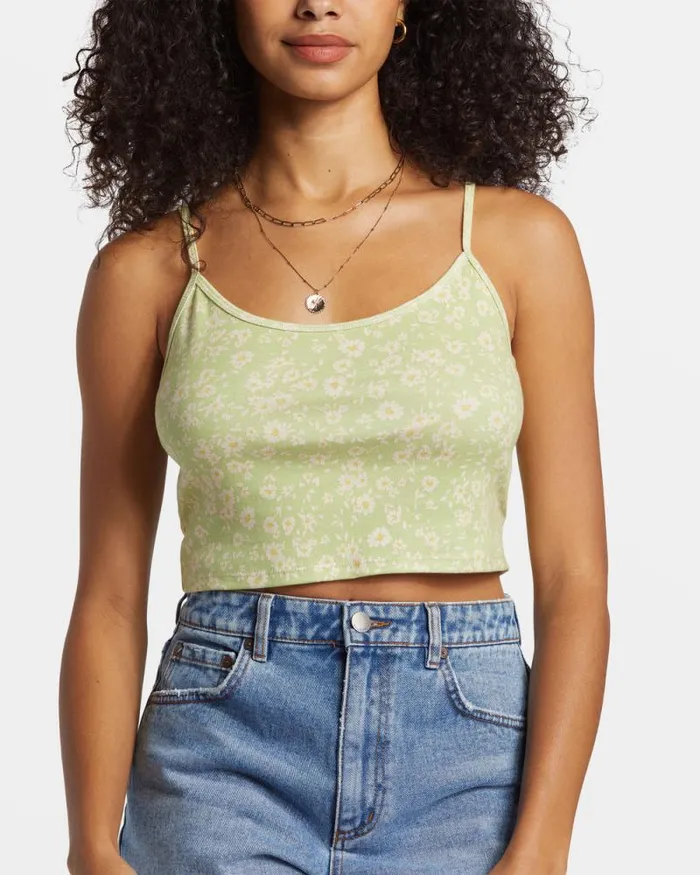Billabong Tops Aloe Cropped Tank Top Willow 8211 Women Billabong Tops Aloe Cropped Tank Top Willow 8211 Women