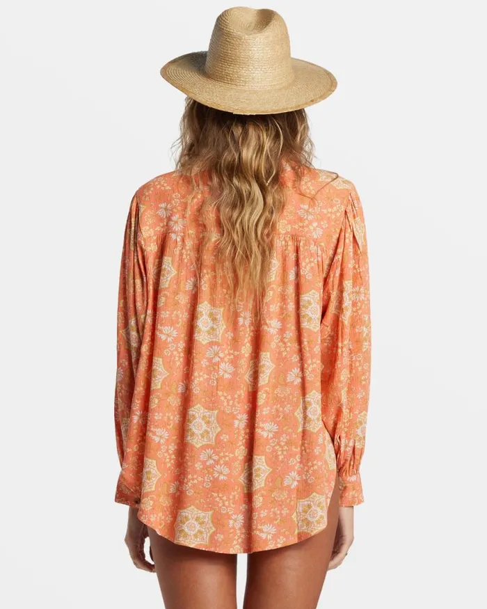 Billabong Tops Dream Space Long Sleeve Shirt Sweet Papaya 8211 Women Billabong Tops Dream Space Long Sleeve Shirt Sweet Papaya 8211 Women