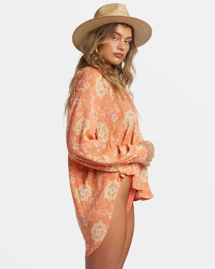 Billabong Tops Dream Space Long Sleeve Shirt Sweet Papaya 8211 Women Billabong Tops Dream Space Long Sleeve Shirt Sweet Papaya 8211 Women