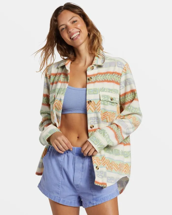 Billabong Tops Forge Fleece Flannel Jacket Multi 8211 Women Billabong Tops Forge Fleece Flannel Jacket Multi 8211 Women
