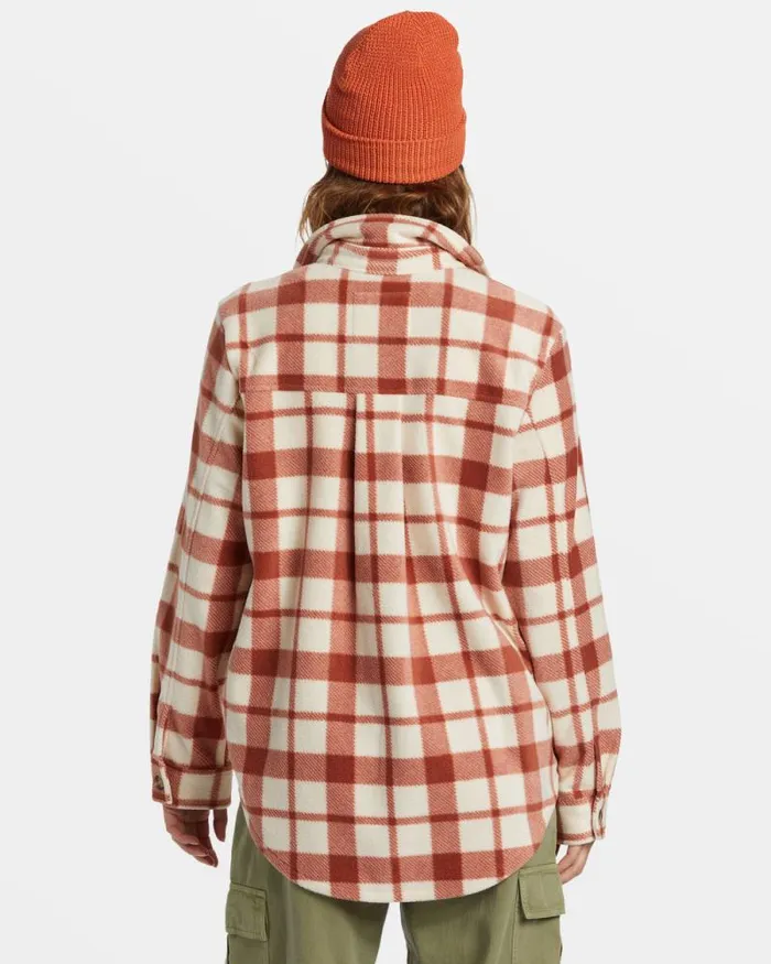 Billabong Tops Forge Fleece Flannel Jacket Sweet Chocolate 8211 Women Billabong Tops Forge Fleece Flannel Jacket Sweet Chocolate 8211 Women