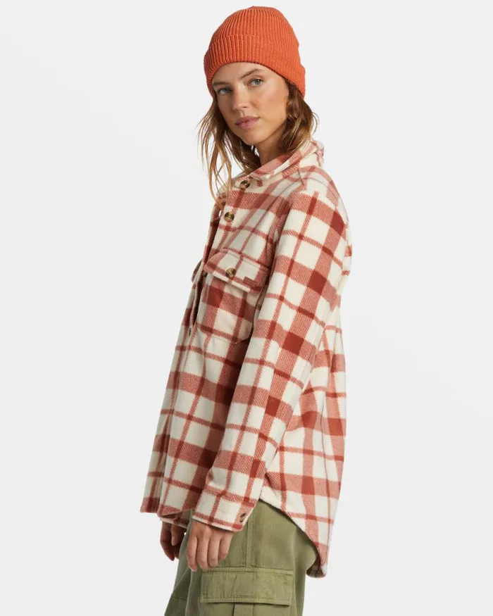 Billabong Tops Forge Fleece Flannel Jacket Sweet Chocolate 8211 Women Billabong Tops Forge Fleece Flannel Jacket Sweet Chocolate 8211 Women