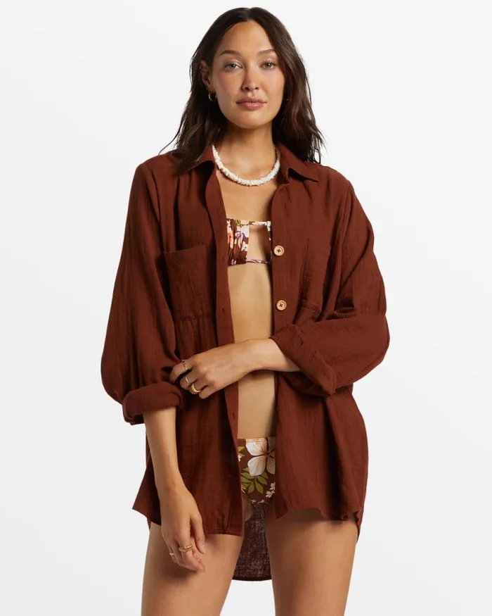 Billabong Tops Swell Shirt Shirt Toasted Coconut 8211 Women