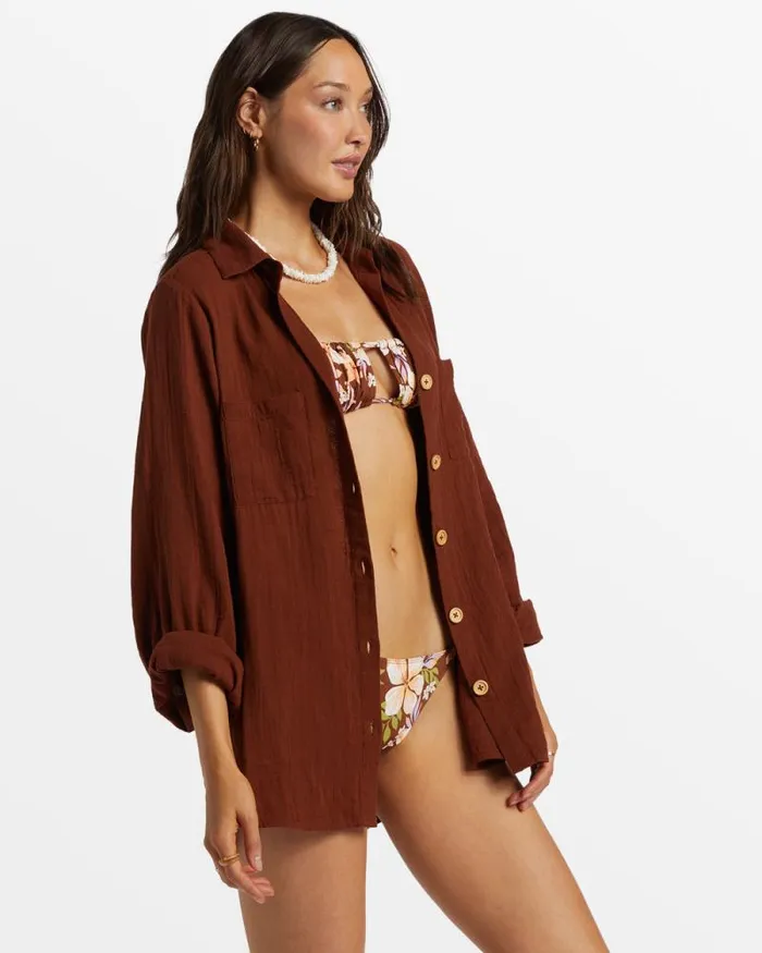Billabong Tops Swell Shirt Shirt Toasted Coconut 8211 Women Billabong Tops Swell Shirt Shirt Toasted Coconut 8211 Women