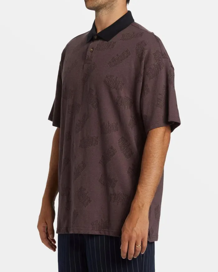 Billabong Wave Washed Essentials Shibuya Short Sleeve Polo Tshirt Plum 8211 Men Billabong Wave Washed Essentials Shibuya Short Sleeve Polo Tshirt Plum 8211 Men