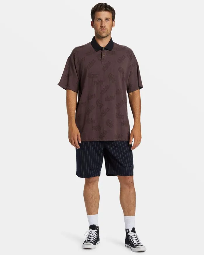 Billabong Wave Washed Essentials Shibuya Short Sleeve Polo Tshirt Plum 8211 Men Billabong Wave Washed Essentials Shibuya Short Sleeve Polo Tshirt Plum 8211 Men