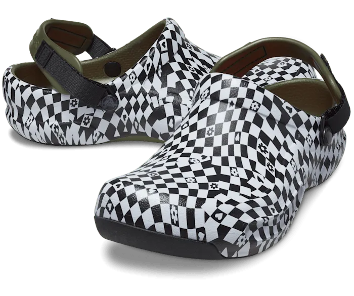 Bistro Pro LiteRide Graphic Clog Black White Men Crocs Clogs