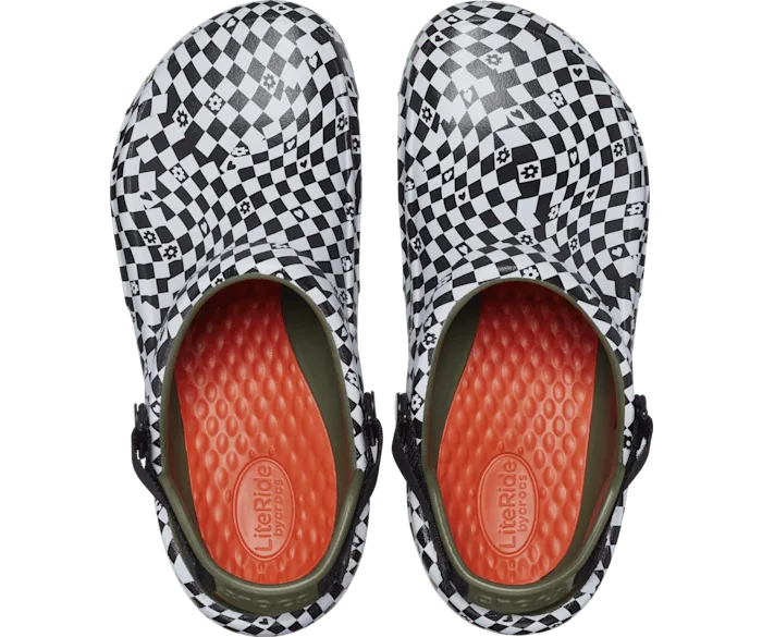 Bistro Pro LiteRide Graphic Clog Black White Men Crocs Clogs