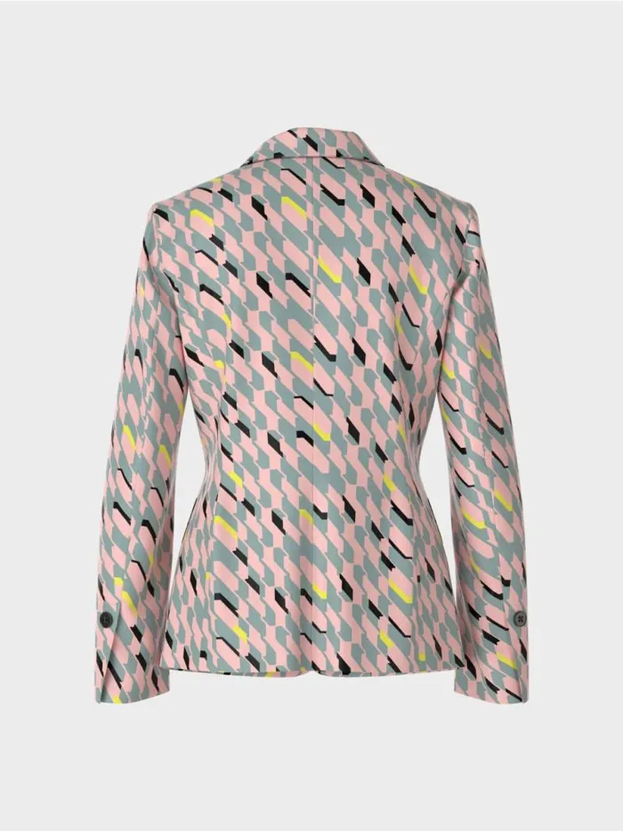 Blazer Damen Marc Cain Blazer Im Grafischen Dessin Dark Sky Blue
