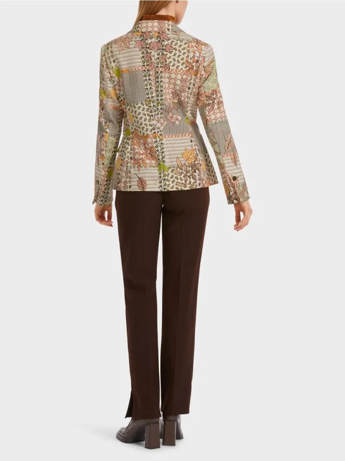 Blazer Damen Marc Cain Blazer Im PatchworkPrint Deep Pumpkin