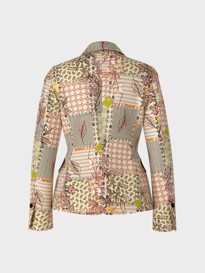 Blazer Damen Marc Cain Blazer Im PatchworkPrint Deep Pumpkin