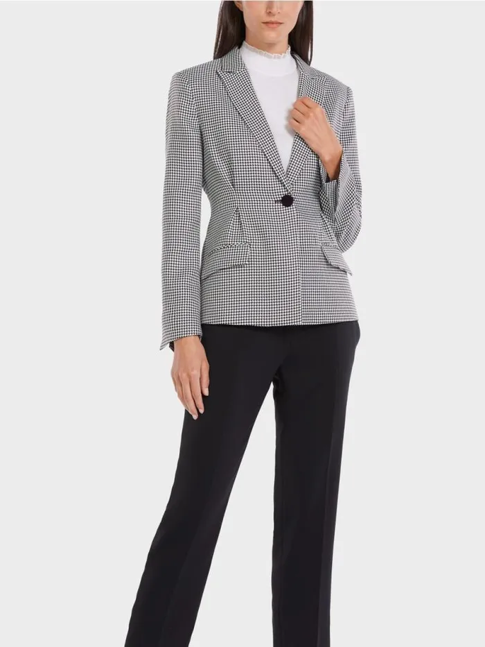 Blazer Damen Marc Cain Blazer Mit HahnentrittKaro White And Black