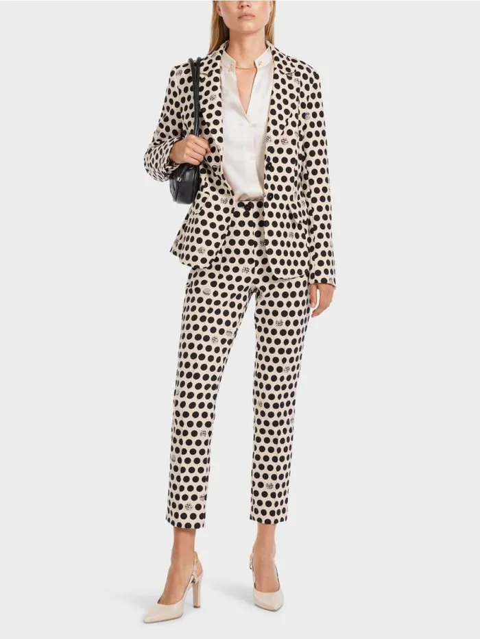 Blazer Damen Marc Cain Krpernaher Blazer Mit Tupfendessin Black